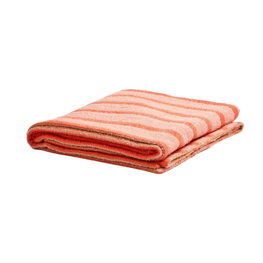 Boucle Stripe Throw - Red Pink