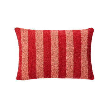 Boucle Stripe Cushion - Burgundy