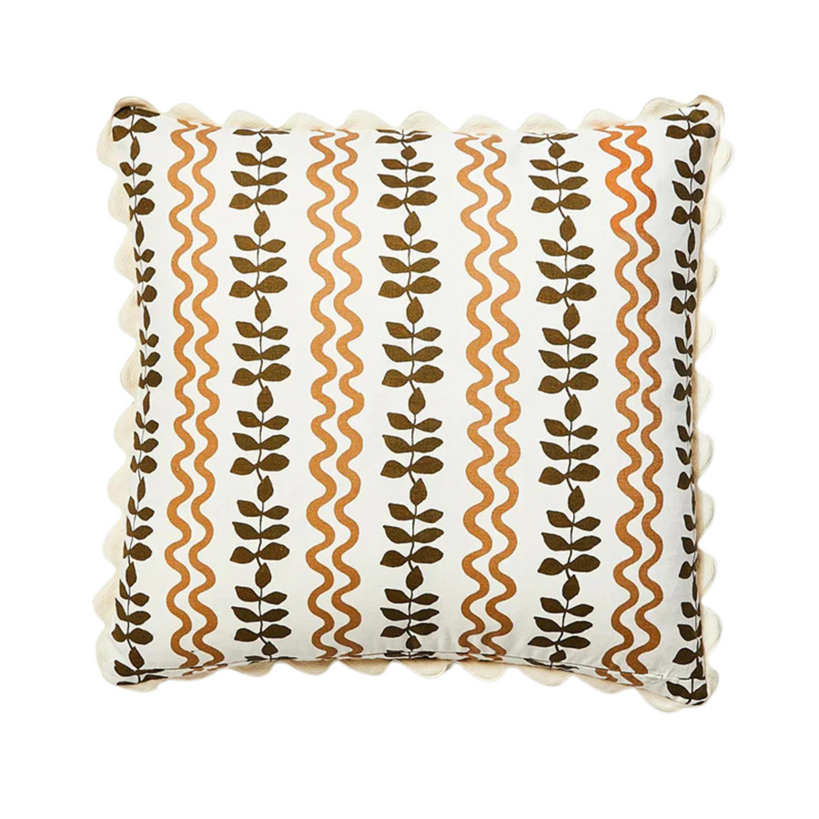 Ferns & Waves Cushion - Cocoa