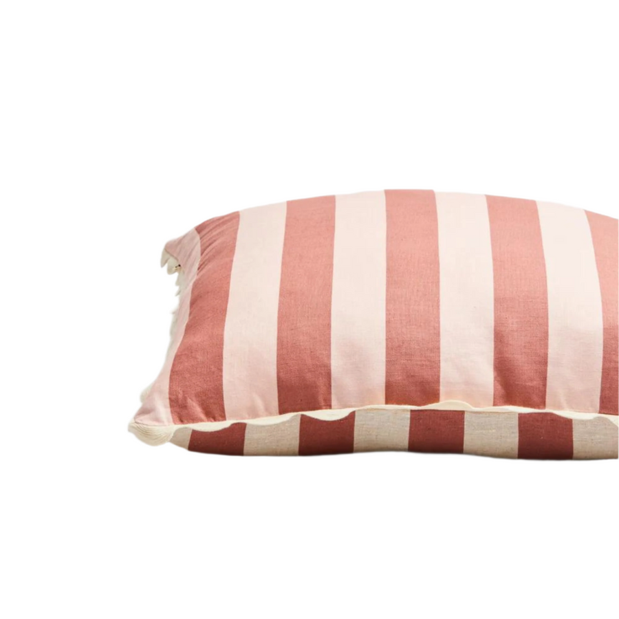 Bold Stripe Cushion - Berry Pink