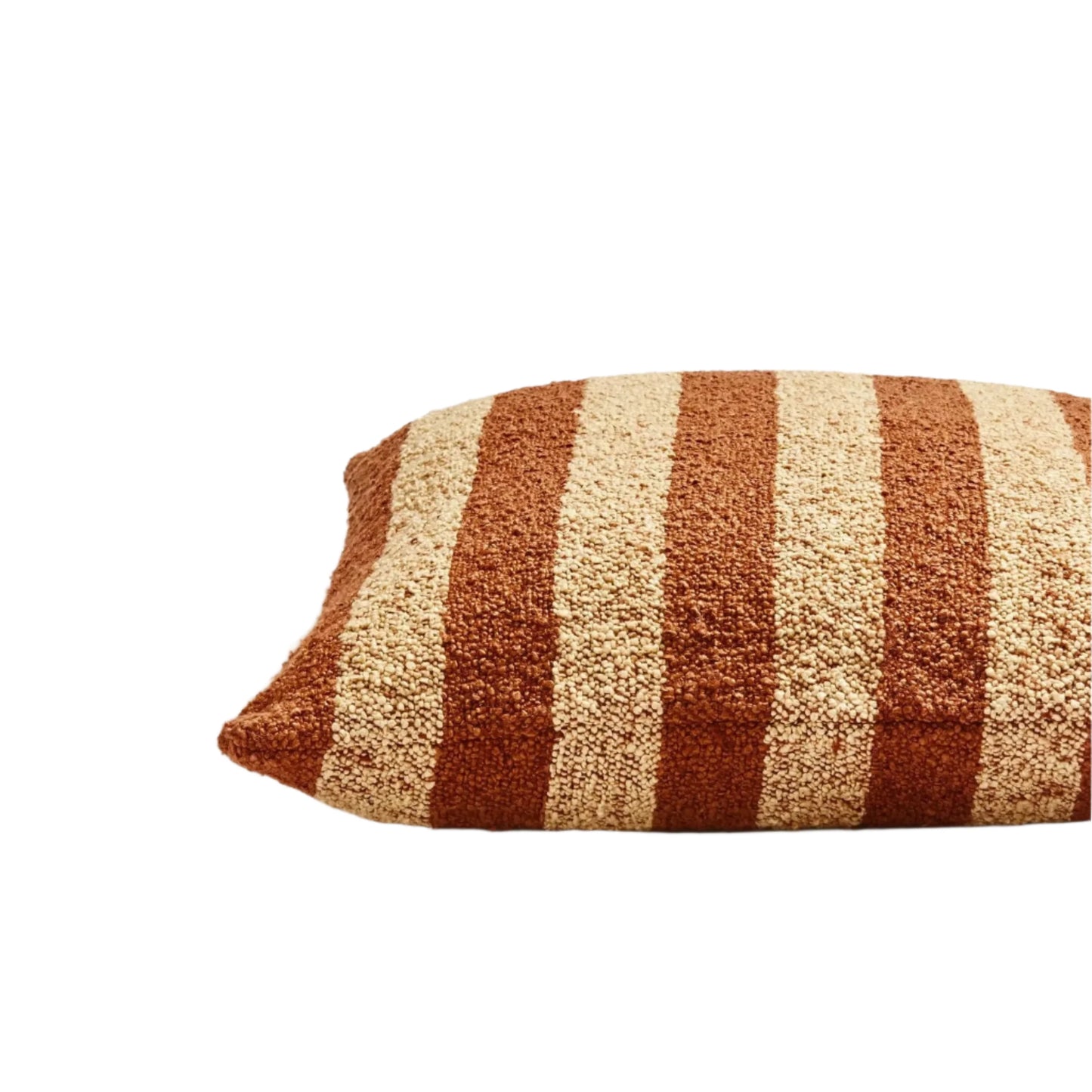 Boucle Stripe Cushion - Chocolate