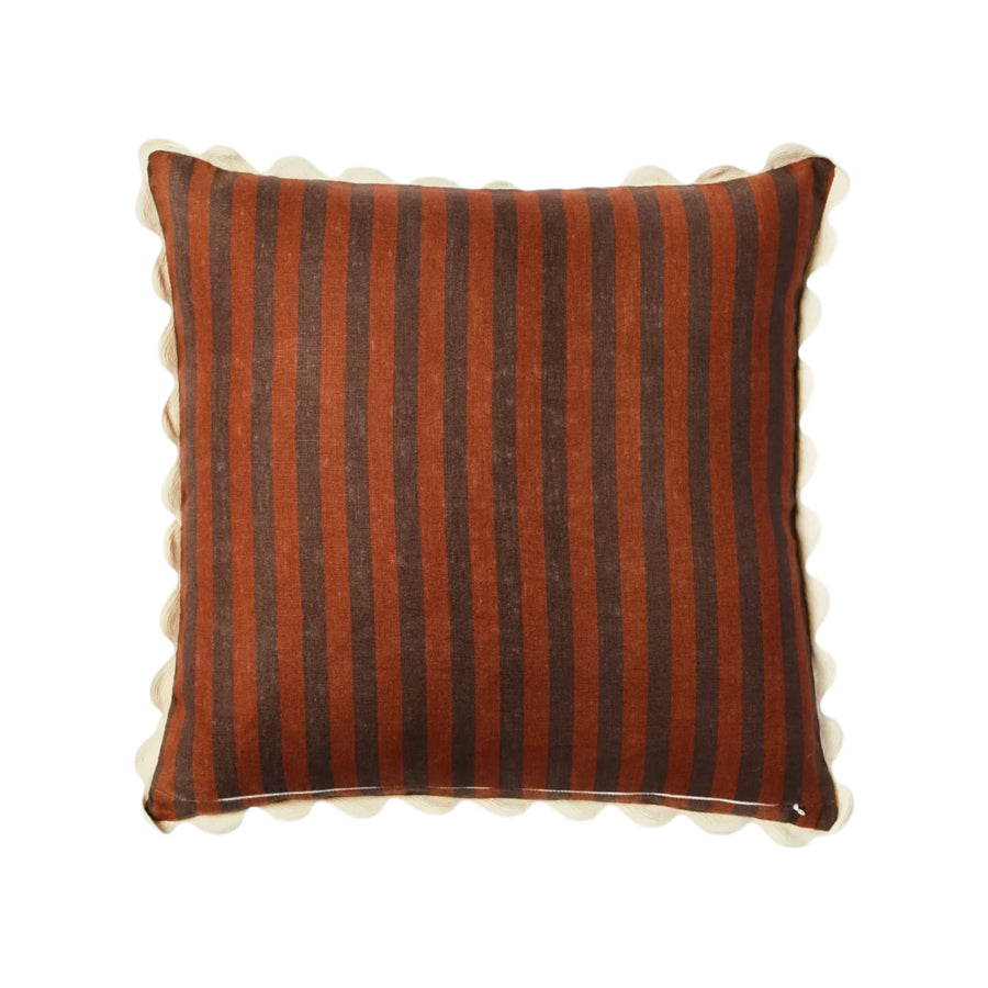 Thin Stripe Cushion - Chocolate