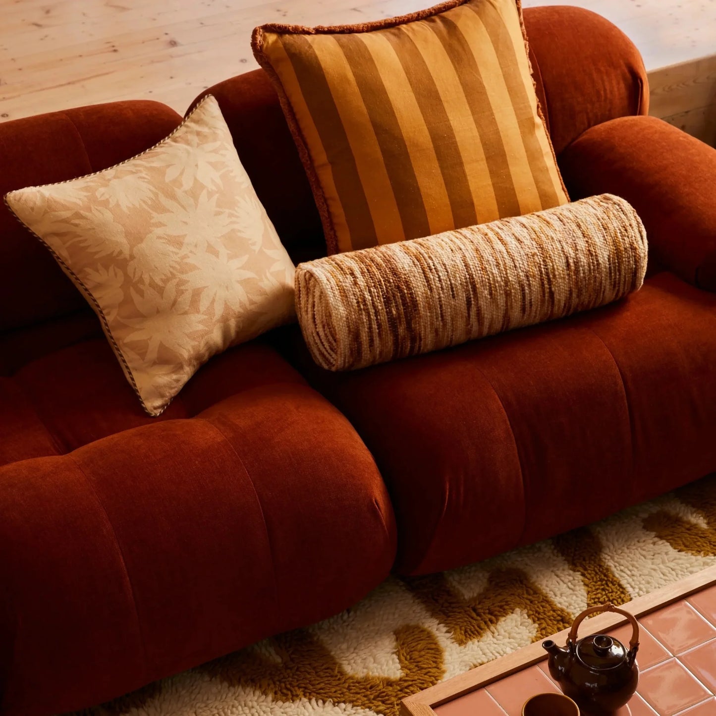 Bold Stripe Cushion - Mustard