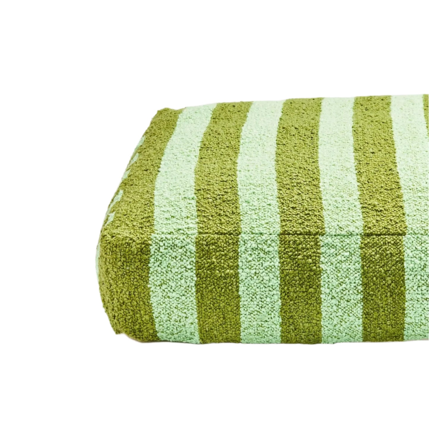 Boucle Stripe Ottoman - Olive