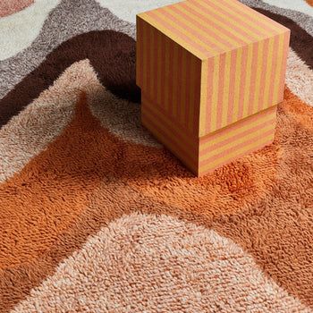 Wave Wool Rug 200cm x 300cm - Orange