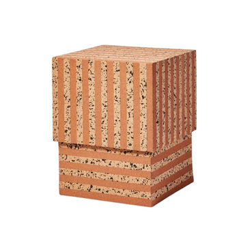 Cork Square Side Table - Stripe Natural