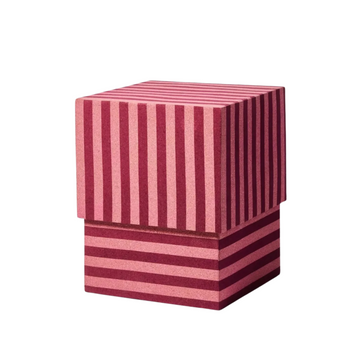 Cork Square Side Table - Stripe Pink