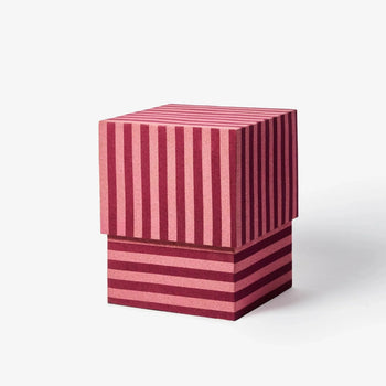 Cork Square Side Table - Stripe Pink