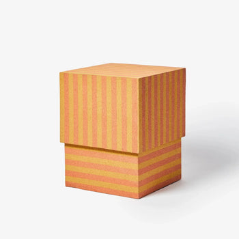 Cork Square Side Table - Stripe Orange