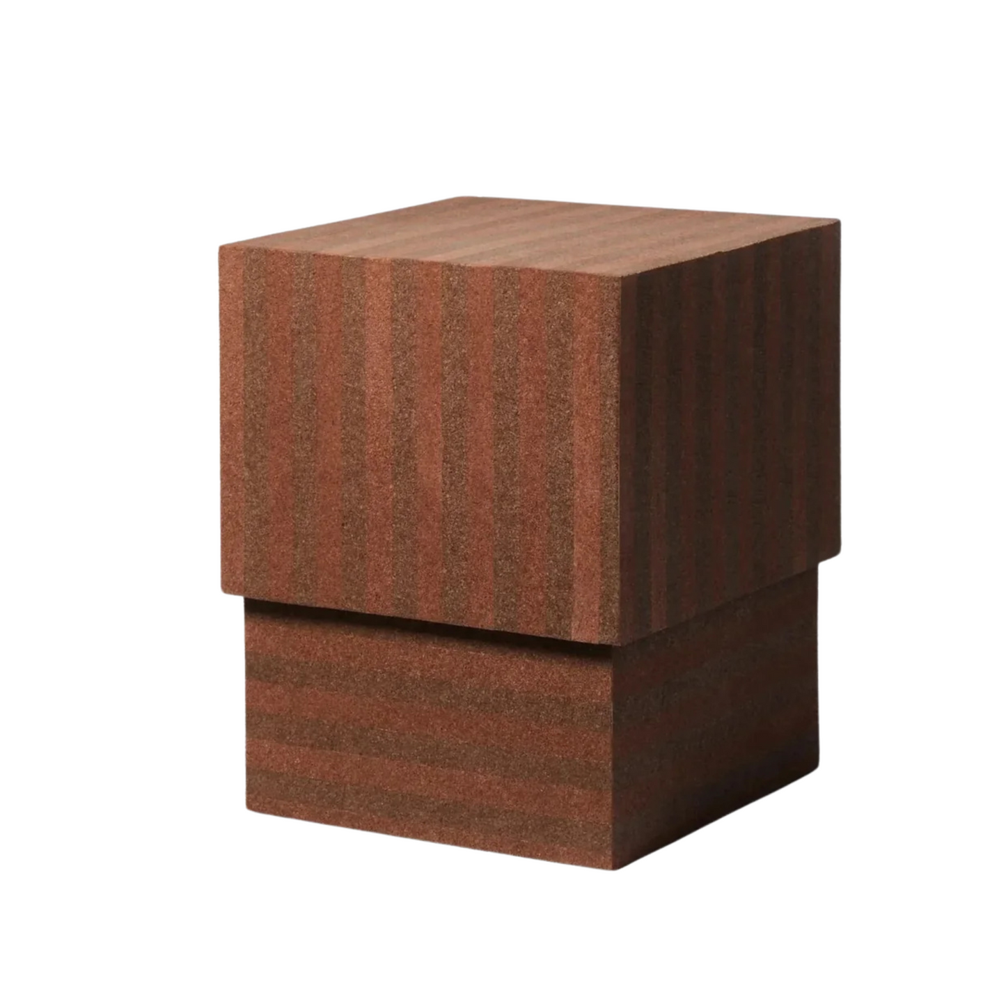 Cork Square Side Table - Stripe Chocolate