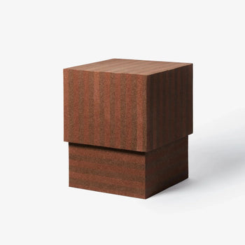 Cork Square Side Table - Stripe Chocolate