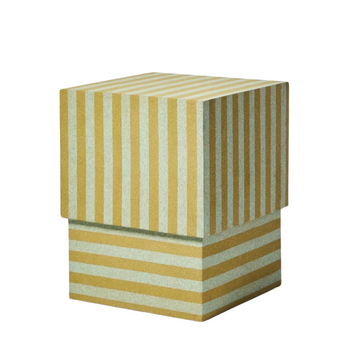 Cork Square Side Table - Stripe Mint