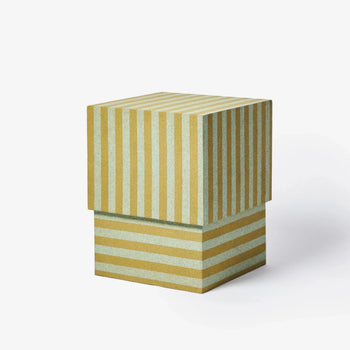 Cork Square Side Table - Stripe Mint