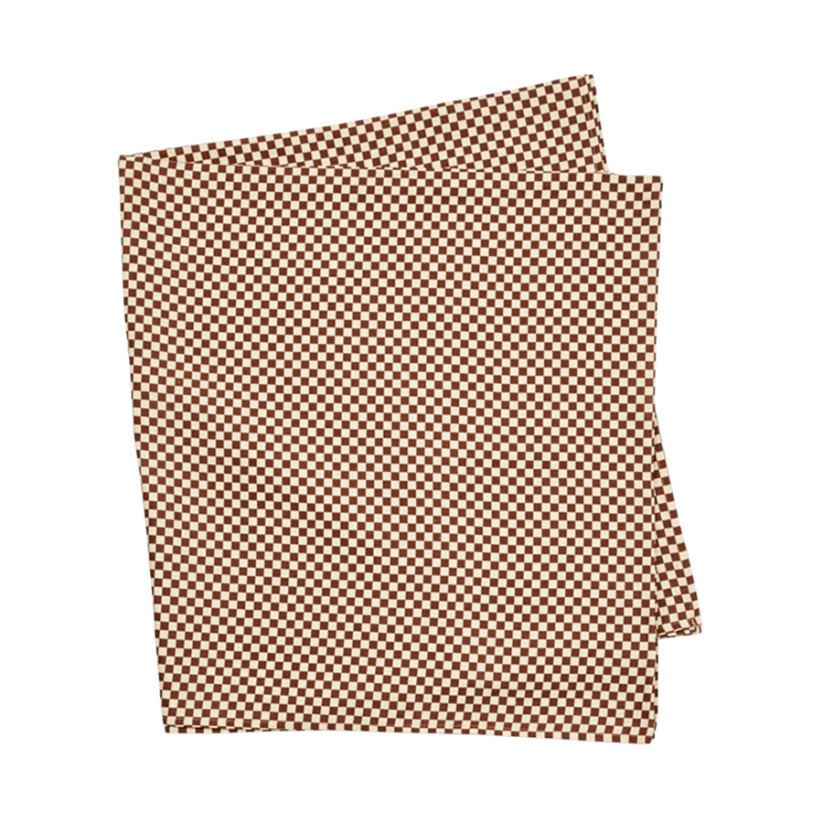 Tiny Checkers Tablecloth - Cocoa