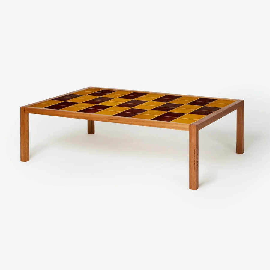 Tiled Coffee Table - Chocolate Mustard