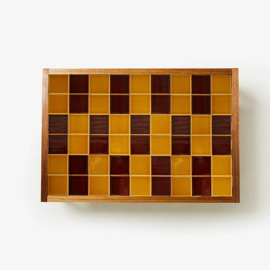 Tiled Coffee Table - Chocolate Mustard