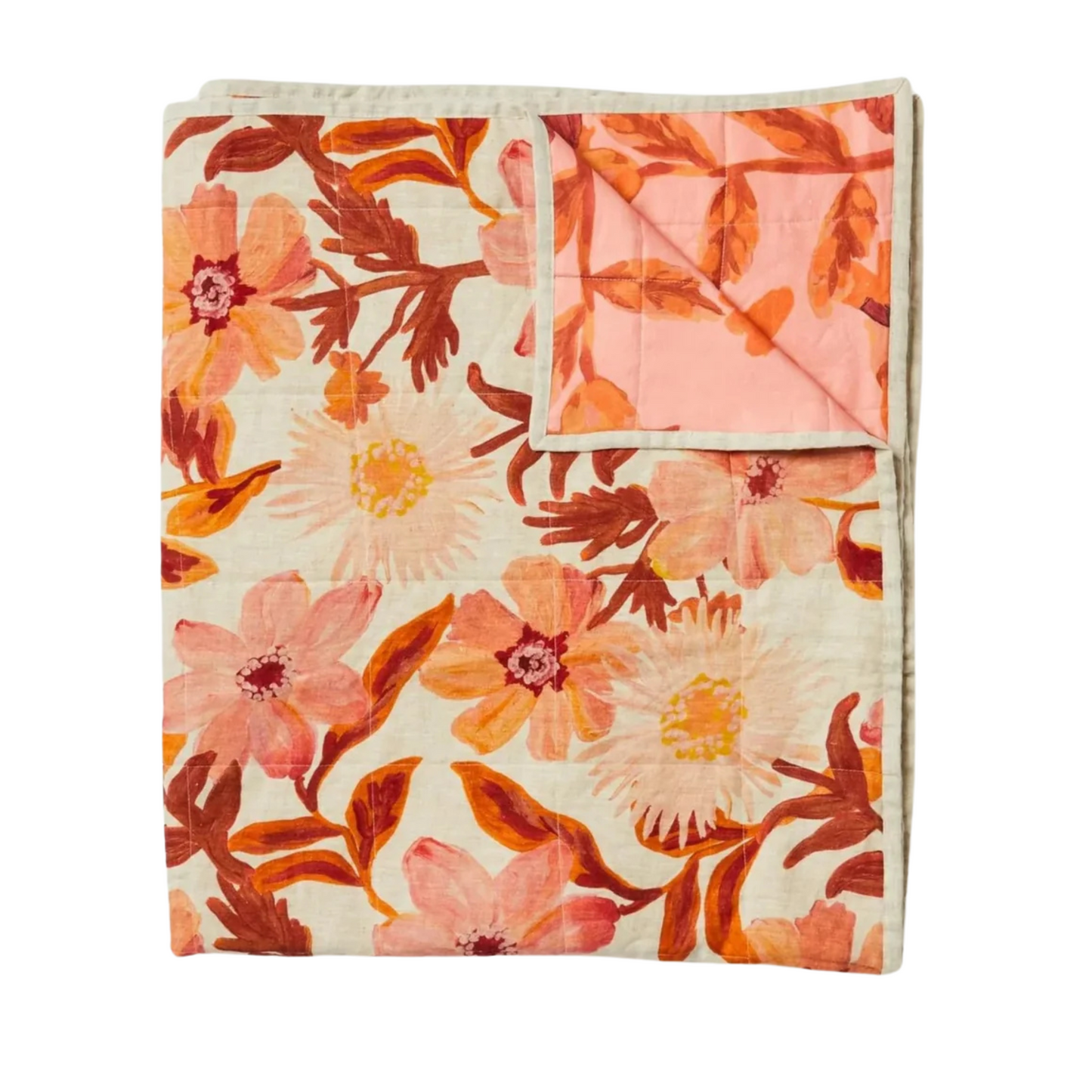 Cosmos Quilted Throw - Pink