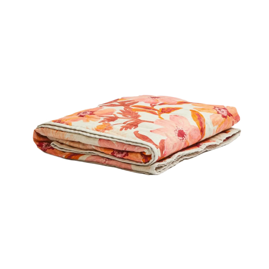 Cosmos Quilted Throw - Pink