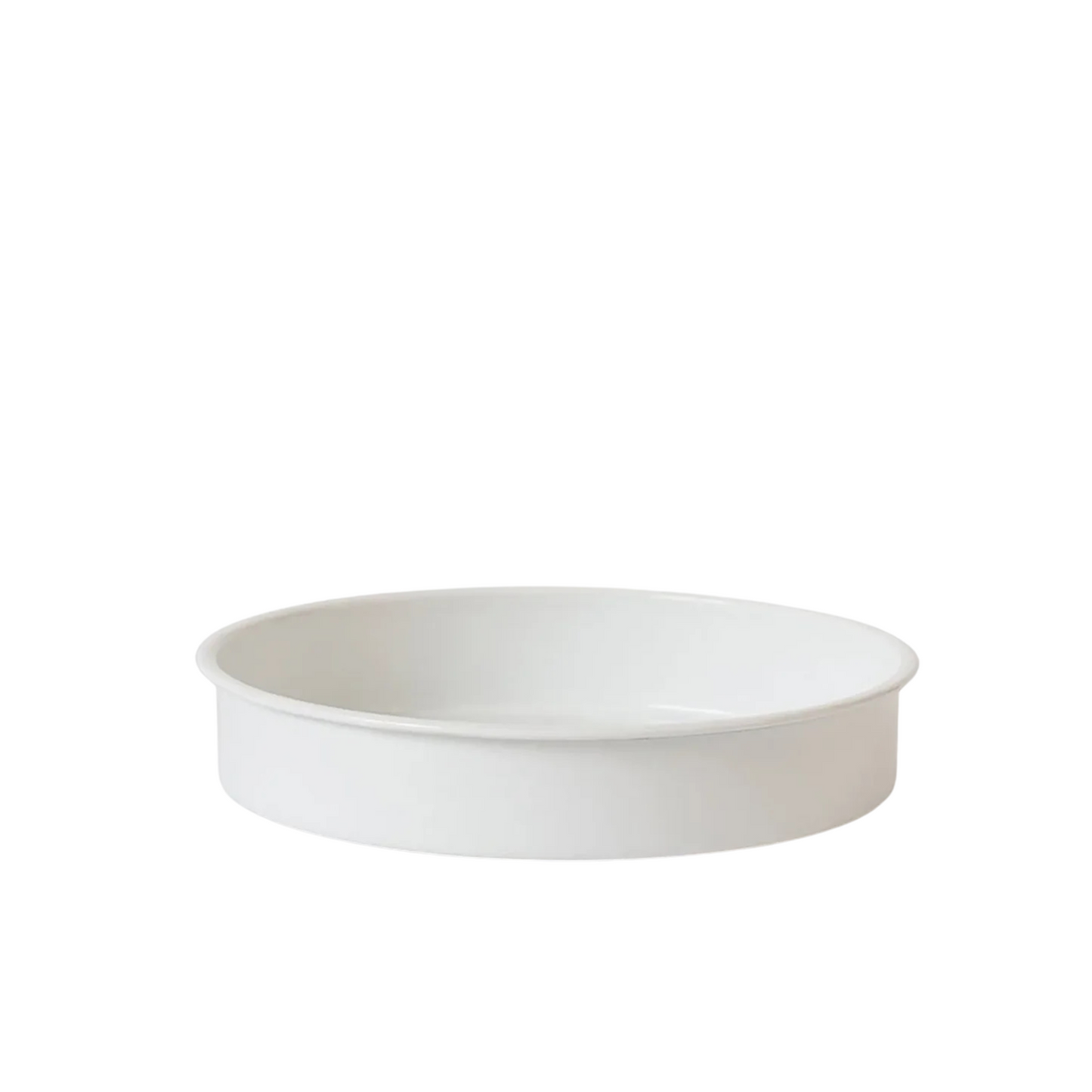 Enamel Round Baking Tray Large - White