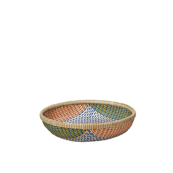 Thao Woven Basket Large - Blue/Multi