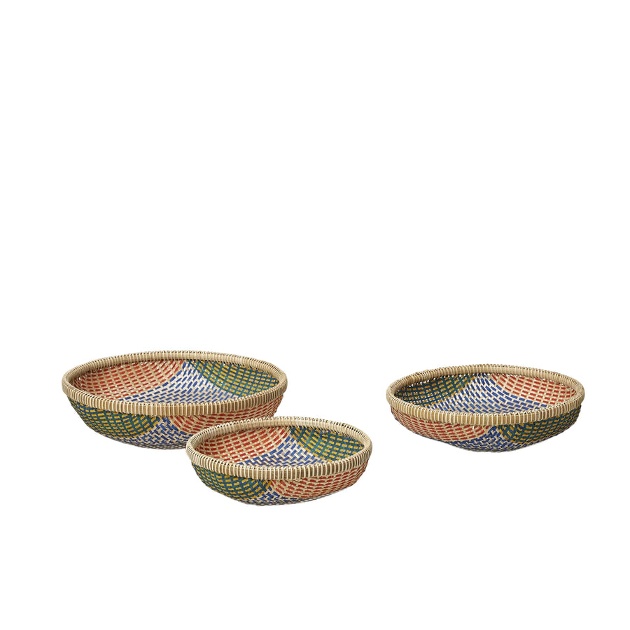 Thao Woven Basket Large - Blue/Multi