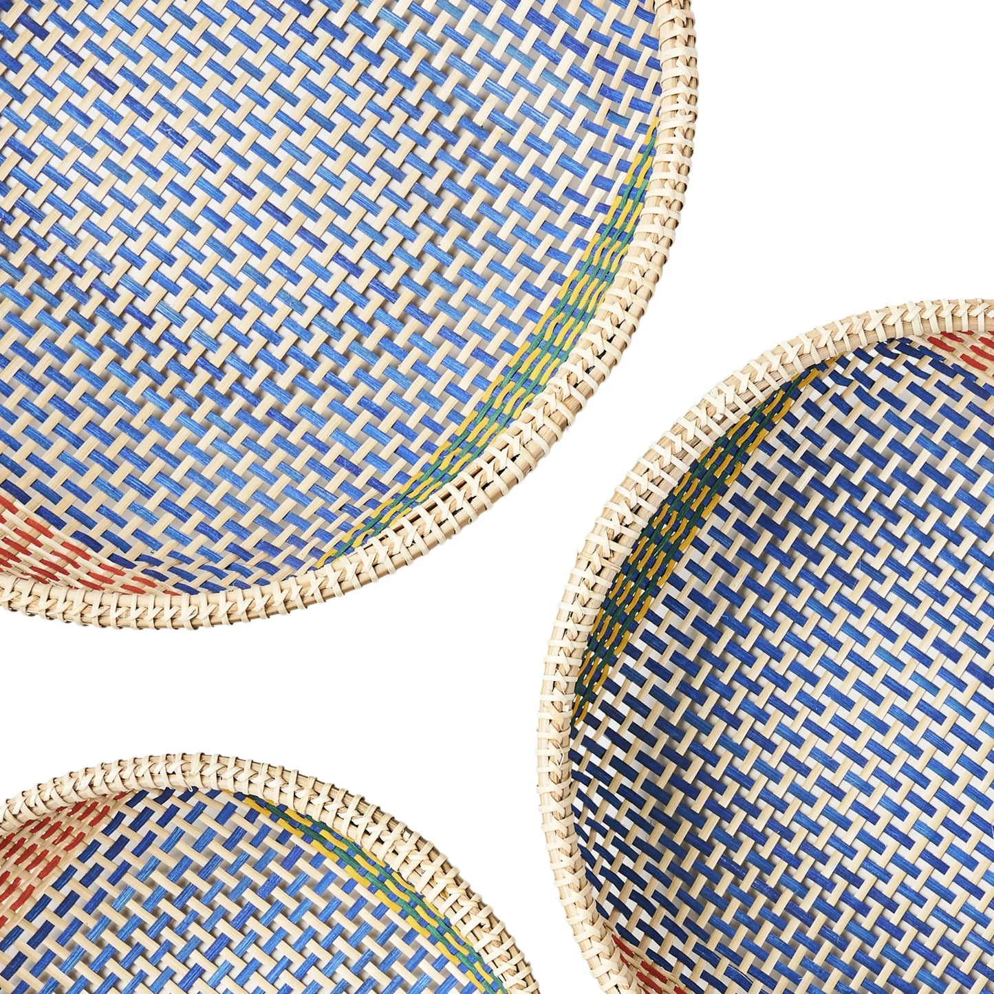 Thao Woven Basket Large - Blue/Multi