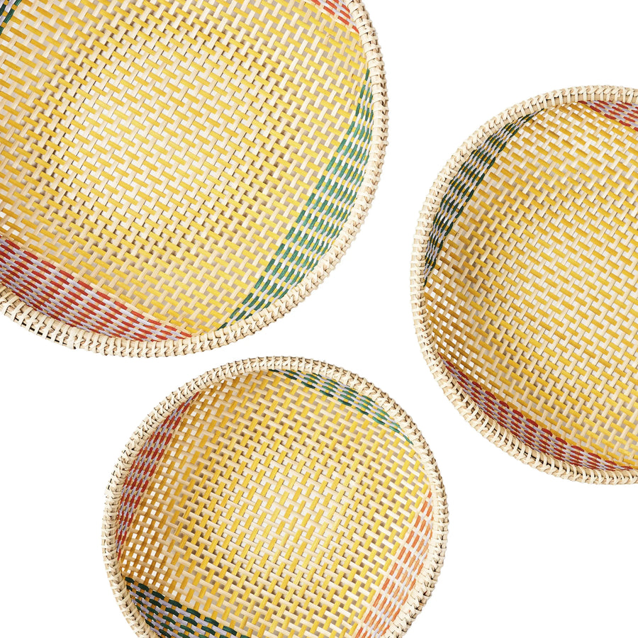 Thao Woven Basket Large - Yellow/Multi