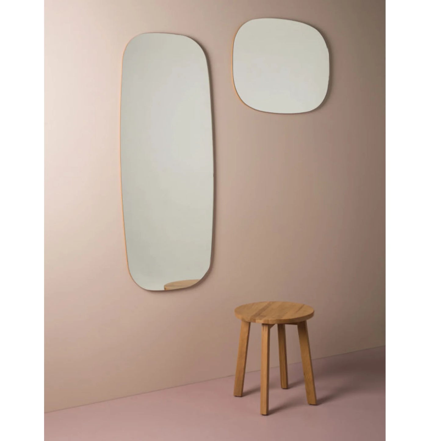 Oval Full Length Mirror - Oak