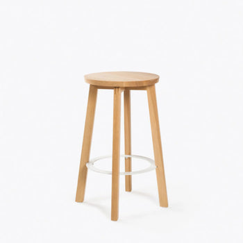 Hut Stool Mid - Oak/White