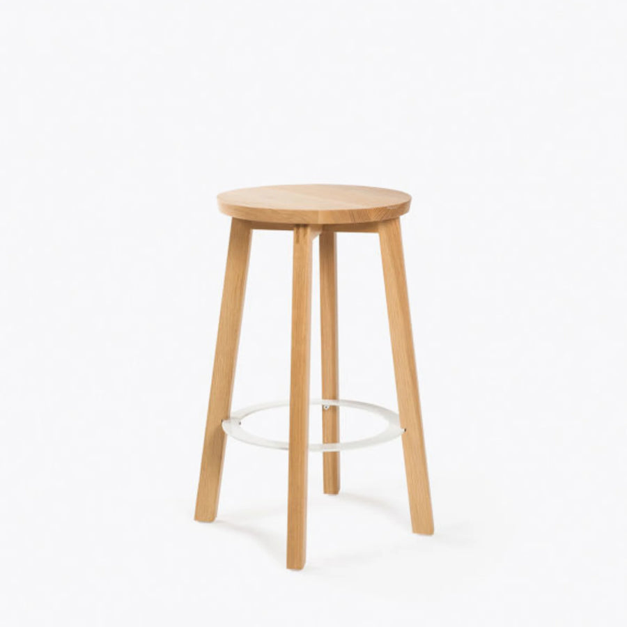 Hut Stool Mid - Oak/White