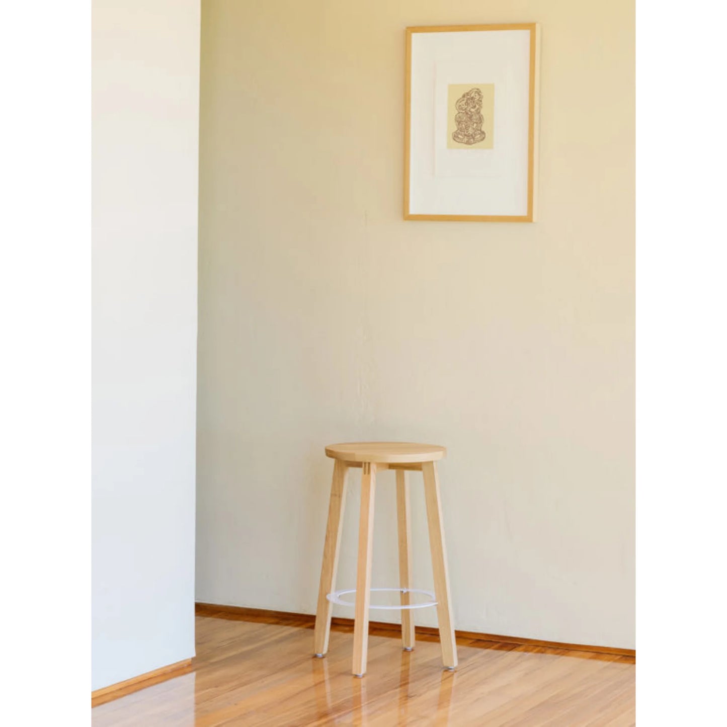 Hut Stool Mid - Oak/White