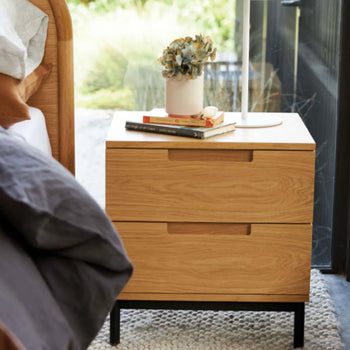 Bureau Bedside Table - Oak