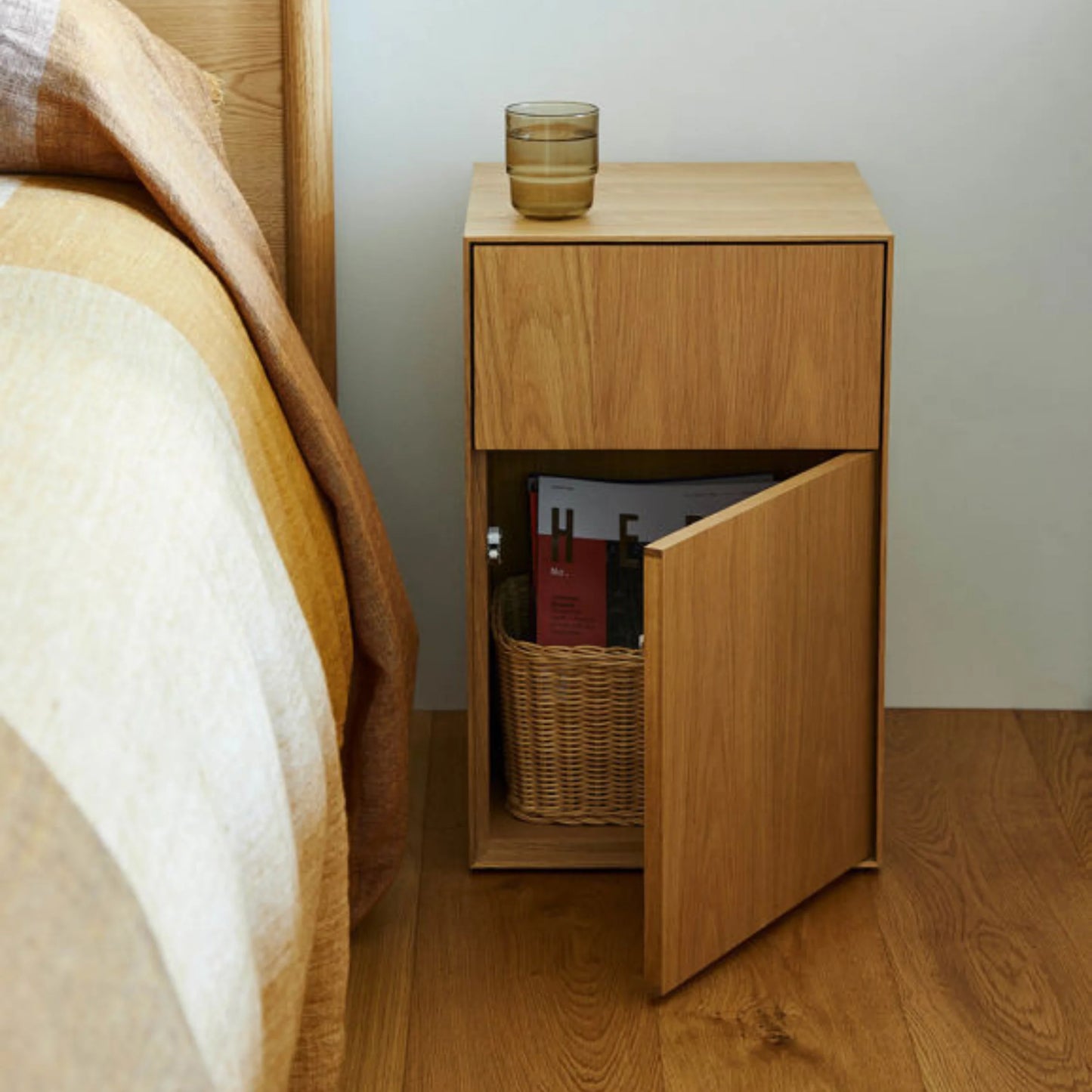 Plinth Bedside Right Hand - Oak