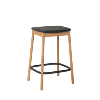 Radial Stool 65cm - Leather/Oak