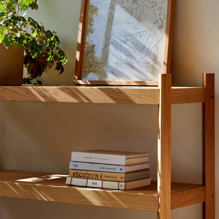 Tilt Shelf Pair of Legs 2 Tier - Oak