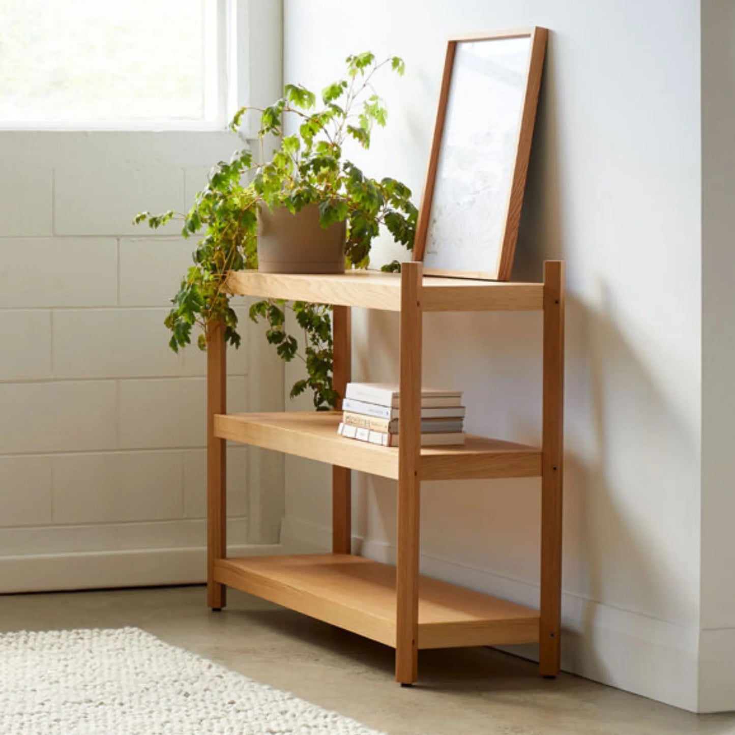 Tilt Shelf Pair of Legs 3 Tier - Oak