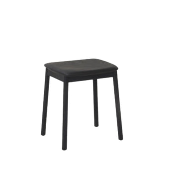 Radial Stool Low - Leather/Black