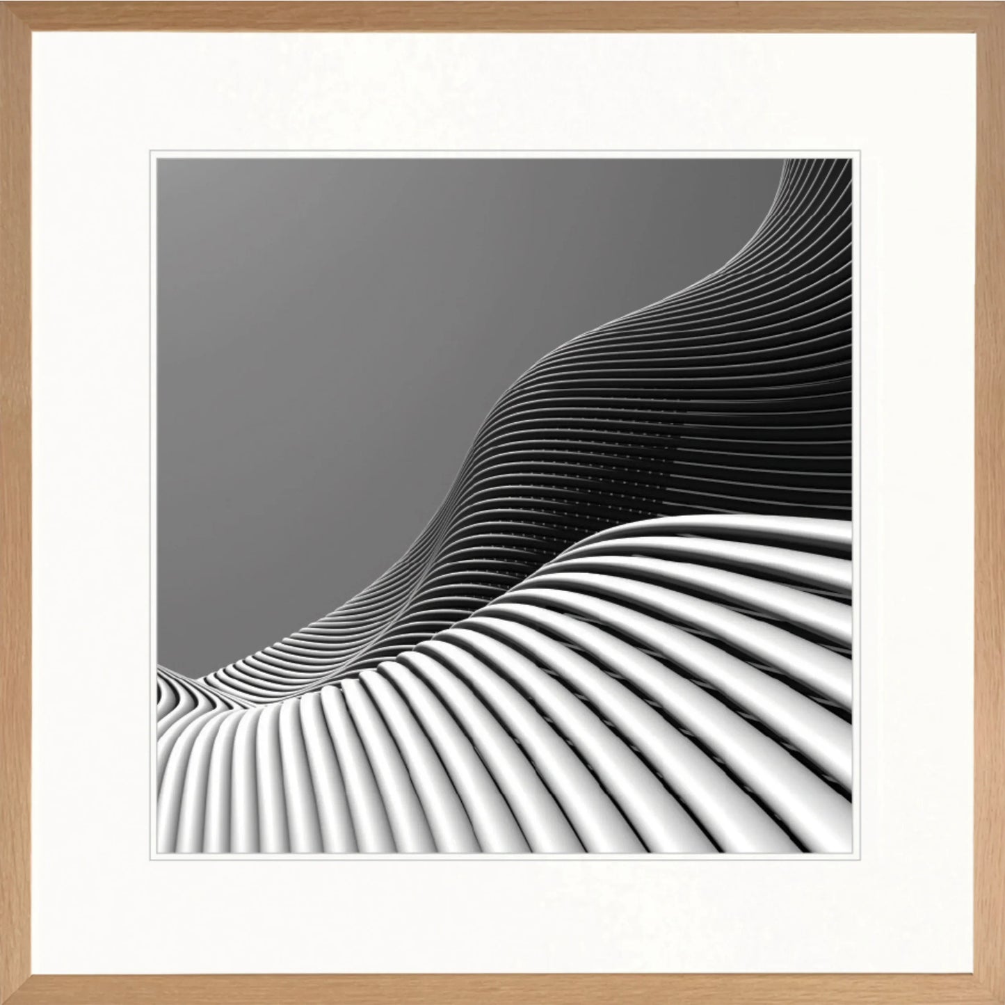 Contours III Print 63cm x 82cm Whitewash Oak Frame