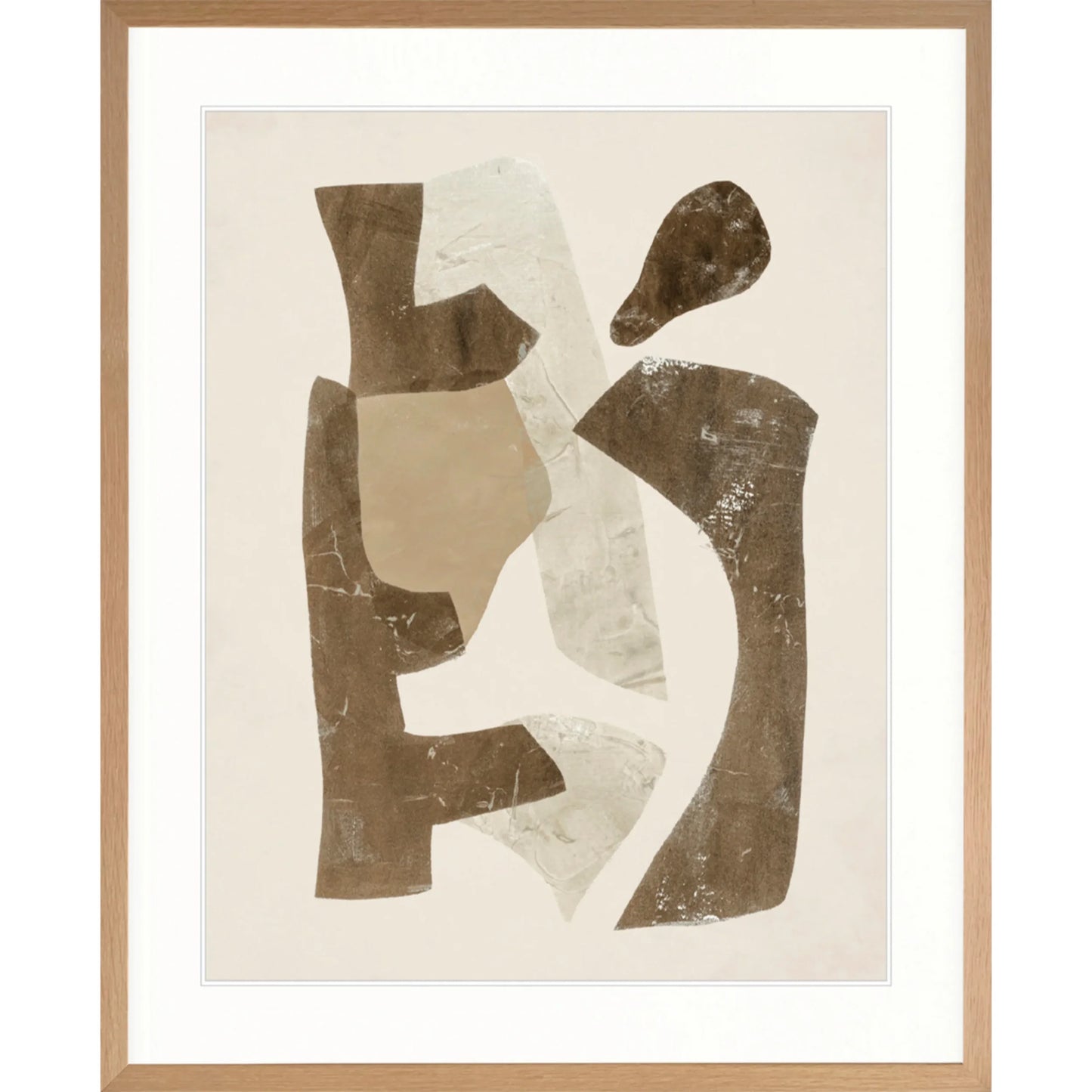 Clevedon Abstract III Print 63cm x 82cm Whitewash Oak Frame