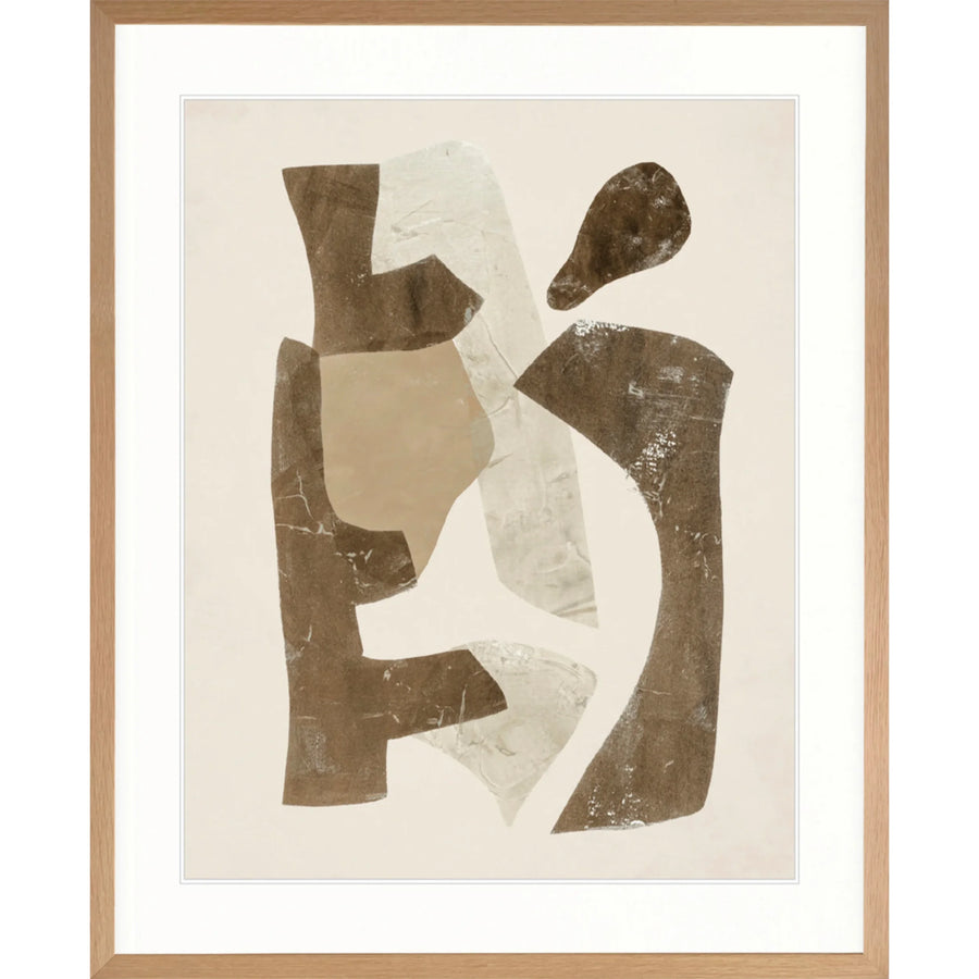 Clevedon Abstract III Print 87cm x 107.6cm Whitewash Oak Frame