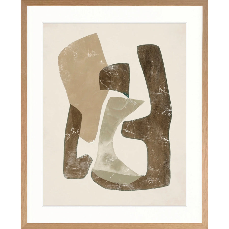 Clevedon Abstract V Print 63cm x 82cm Whitewash Oak Frame