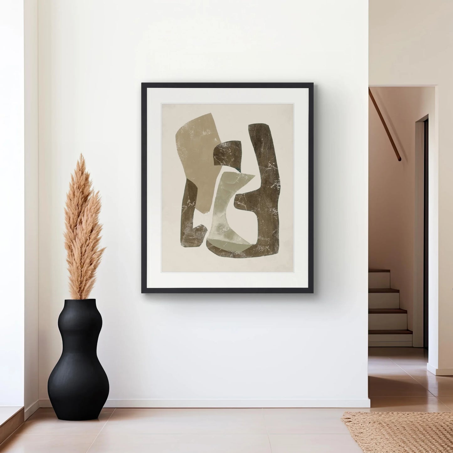 Clevedon Abstract V Print 63cm x 82cm Black Frame