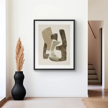 Clevedon Abstract V Print 63cm x 82cm Whitewash Oak Frame