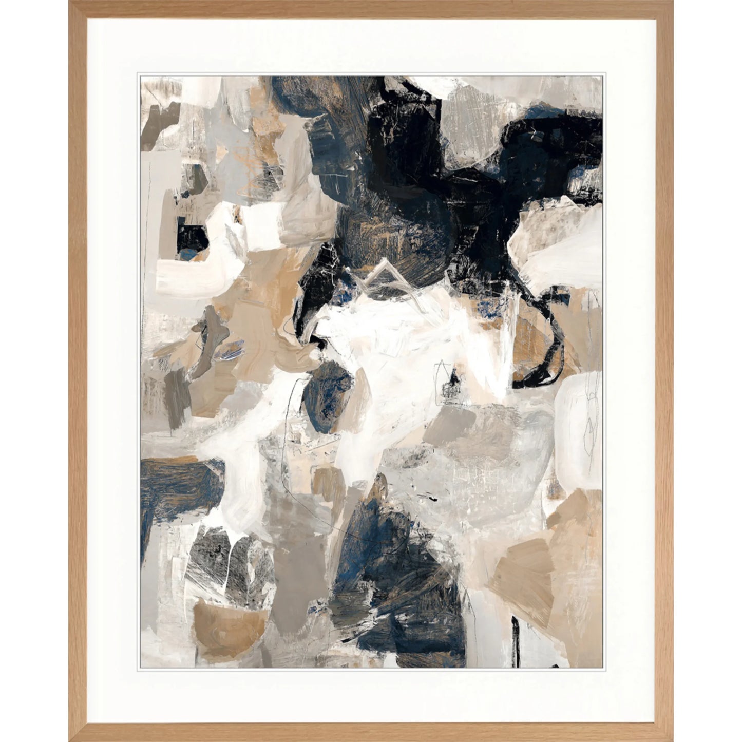 Darlana Abstract II Print 63cm x 82cm Whitewash Oak Frame