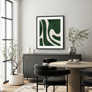 Linea Abstract II Print 87cm x 107.6cm Whitewash Oak Frame