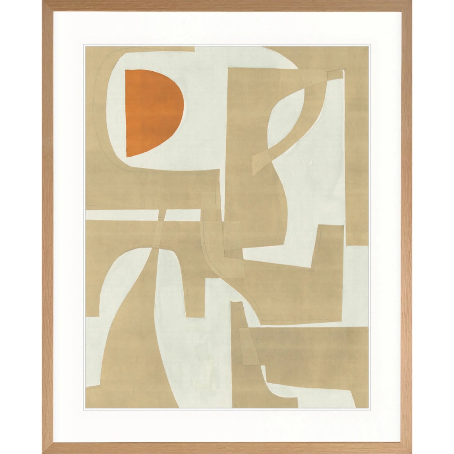 Merabu Collage I Print 63cm x 82cm Whitewash Oak Frame