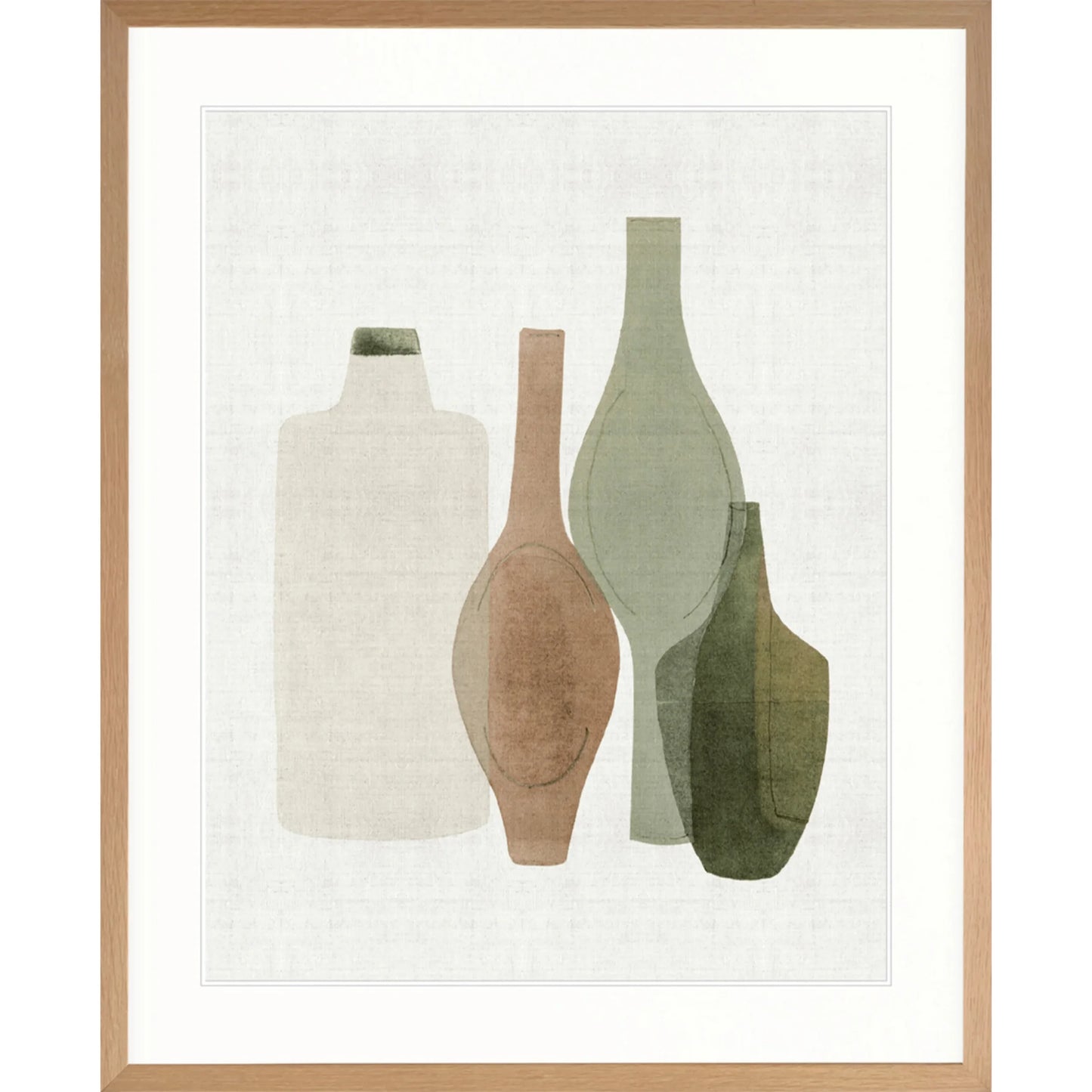 Modesto Vessel II Print 87cm x 107.6cm Whitewash Oak Frame