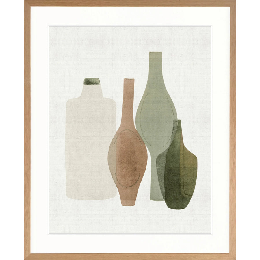 Modesto Vessel II Print 63cm x 82cm Whitewash Oak Frame