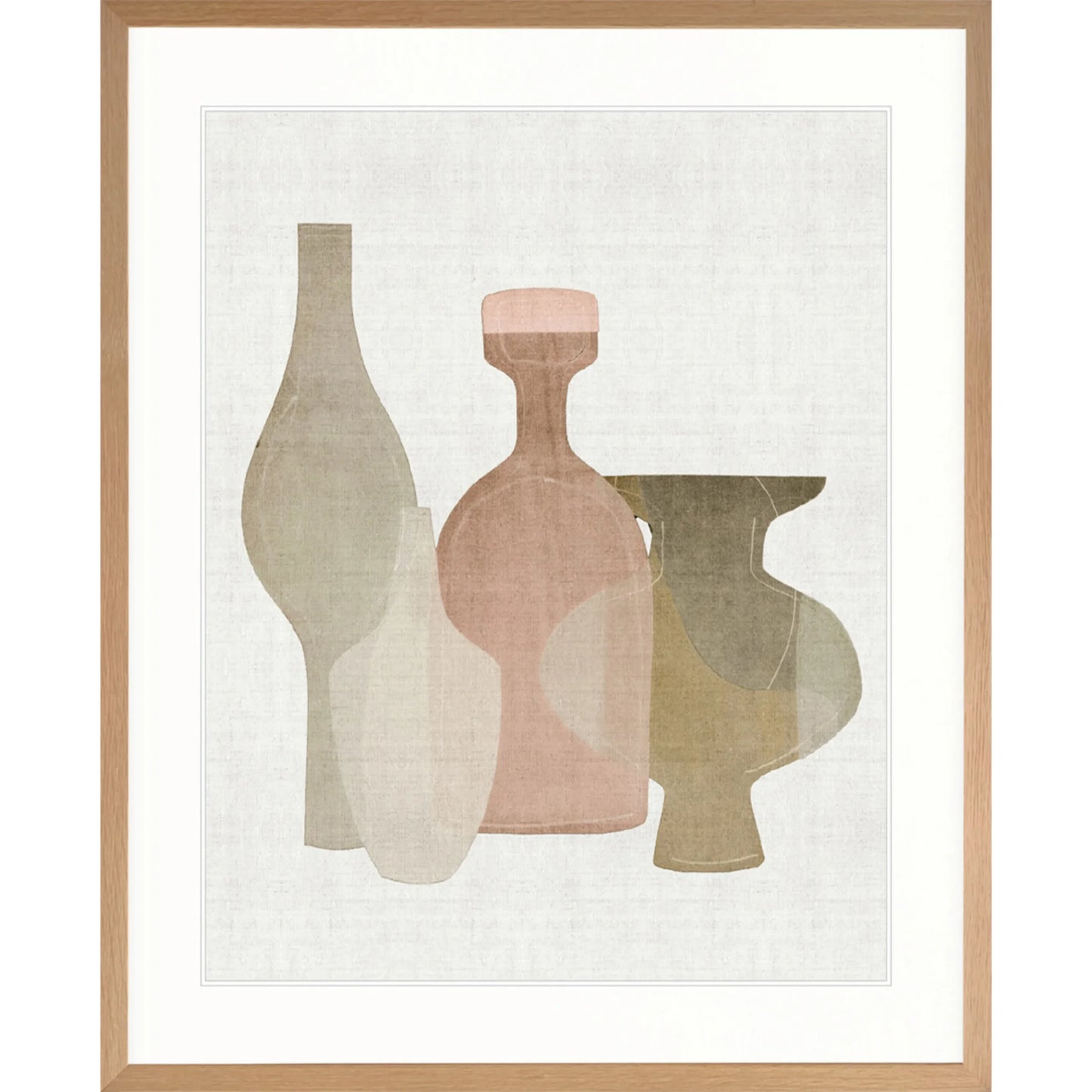 Modesto Vessel III Print 87cm x 107.6cm Whitewash Oak Frame