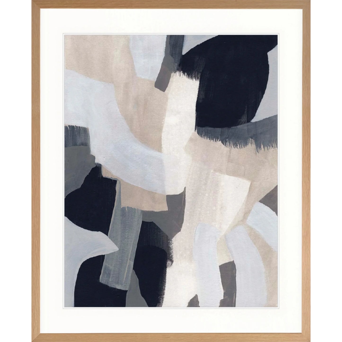 Havana Abstract I Giclee Print 87cm x 107.6cm Whitewash Oak Frame